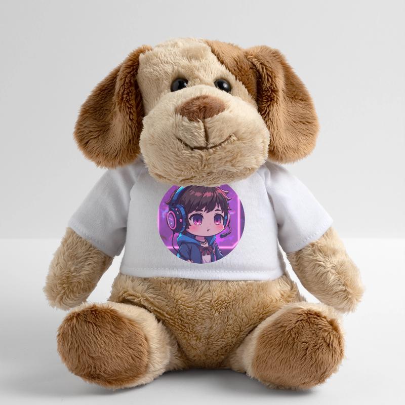 Chibi de jeu Neon avec casque Chien en peluche Helge MiniFeet®