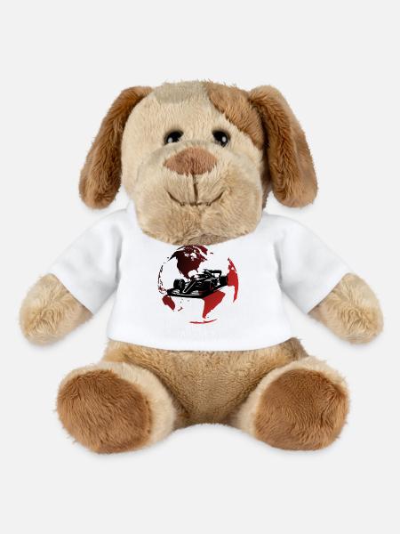 Globe Rouge For 1 - Chien en peluche Helge MiniFeet® - blanc