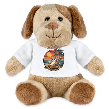 Funny Antelope on Beach Summer Vacation Sunset - MiniFeet® Dog Helge - white - Front
