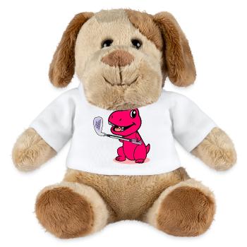 Süßer Dinosaurier – Kinder-Golfspieler - MiniFeet® Hund Helge - Weiß - Vorne