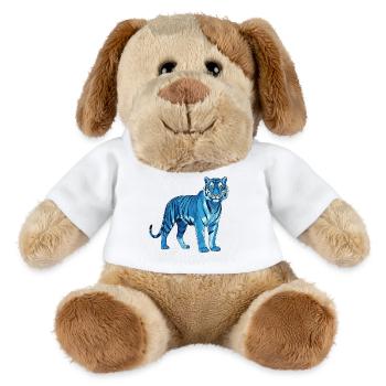 Geometrischer BlauTiger Polygon - MiniFeet® Hund Helge - Weiß - Vorne