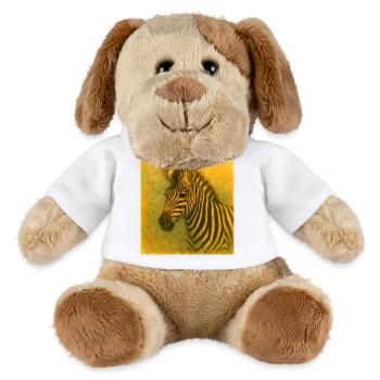 Zebra in golden tones - MiniFeet® Dog Helge - white - Front