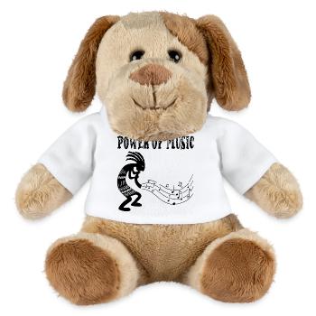 Musicien tribal (noir) - Chien en peluche Helge MiniFeet® - blanc - Devant