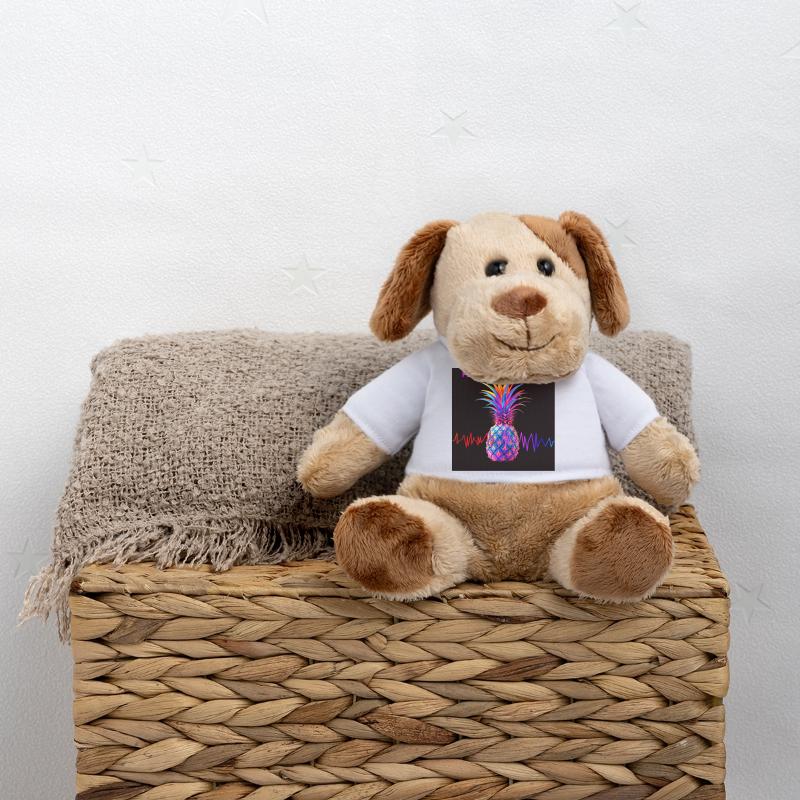 Imprimé néon psychédélique d’ananas Chien en peluche Helge MiniFeet®