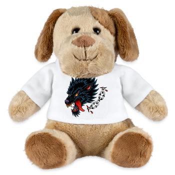 Style de tatouage à l’ancienne Black Wolf - Chien en peluche Helge MiniFeet® - blanc - Devant