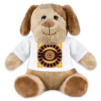 Kaleidoscope Mandala Gold Tones - MiniFeet® Dog Helge - white - Front