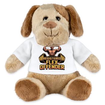 Registered Flex Offender - Funny Gym Tshirt - MiniFeet® Dog Helge - white - Front