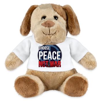 Choisissez la paix et non la guerre - Chien en peluche Helge MiniFeet® - blanc - Devant