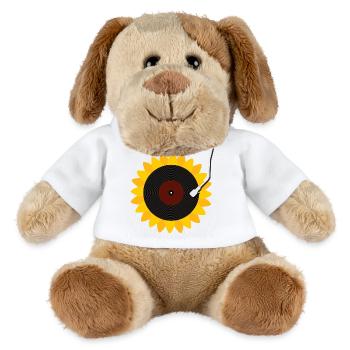 Sonnenblumen Schallplatte - MiniFeet® Hund Helge - Weiß - Vorne