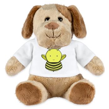 Niedliches Hummel-Kawaii-Honigbienen-Zeichentrick-Insekt - MiniFeet® Hund Helge - Weiß - Vorne