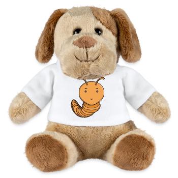 Cute Purple Centipede Happy Kawaii Caterpillar - MiniFeet® Dog Helge - white - Front