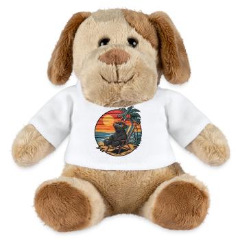 Chien labrador retriever frais sur la plage au coucher de soleil d’été - Chien en peluche Helge MiniFeet® - blanc - Devant