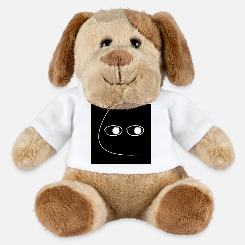 Side Eye_Blk/Wht - Chien en peluche Helge MiniFeet® - blanc