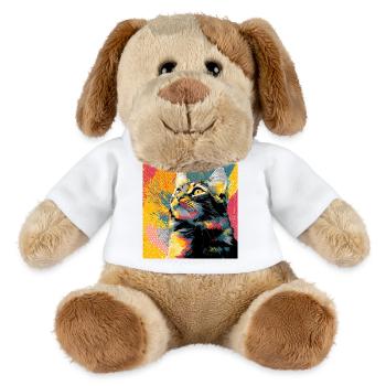 Lebendiges Popkatzenporträt - MiniFeet® Hund Helge - Weiß - Vorne