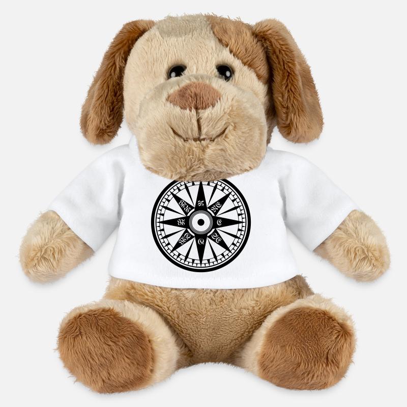 Kompass / Compass – Windrose, Schiffskompass - MiniFeet® Hund Helge - Weiß
