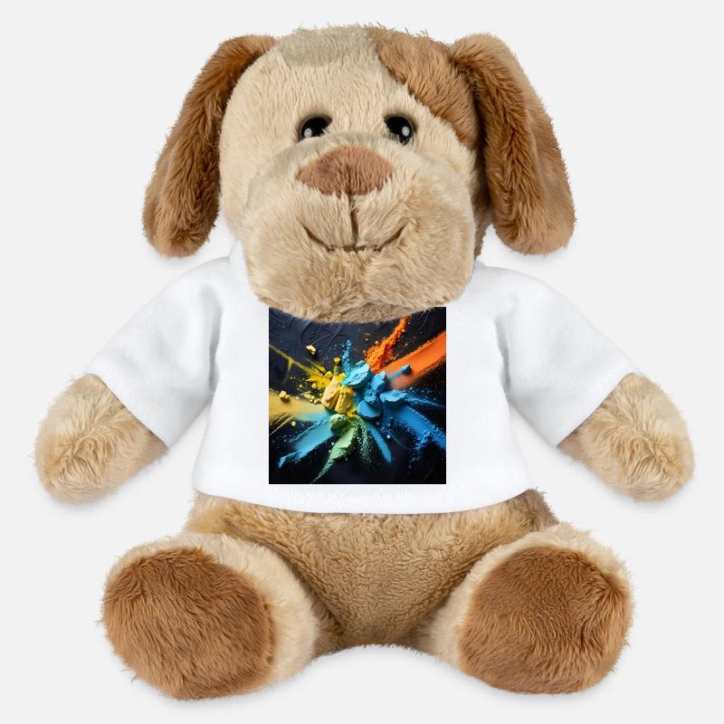 Explosion de poussière arc-en-ciel - Chien en peluche Helge MiniFeet® - blanc