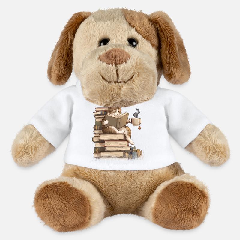 Katze liest Bücher - MiniFeet® Hund Helge - Weiß