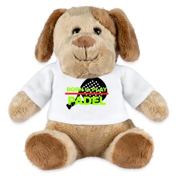 NÉ POUR LE PADEL ! DÉFONCE-LE, ACCRO AU PADEL - Chien en peluche Helge MiniFeet® - blanc - Devant