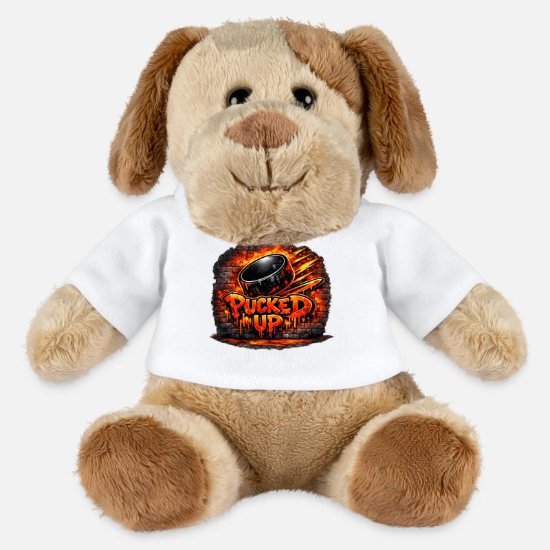 Firepuck Graffiti - Chien en peluche Helge MiniFeet® - blanc