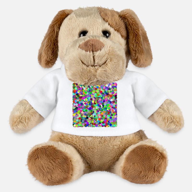 Bunte Konfetti-Kreise - MiniFeet® Hund Helge - Weiß