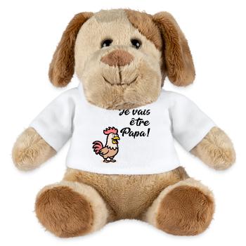 Poules Poulets Papa - Chien en peluche Helge MiniFeet® - blanc - Devant