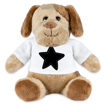 Umriss des gestickten Sterns - MiniFeet® Hund Helge - Weiß - Vorne