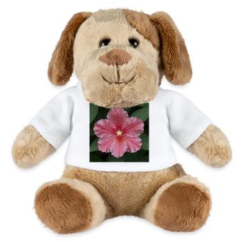 Pink Hibiscus Blossom Closeup - MiniFeet® Dog Helge - white - Front