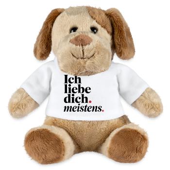 Ich liebe dich meistens - Typografie roter Akzent - MiniFeet® Hund Helge - Weiß - Vorne