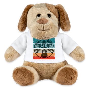 Ukulele Mandala on retro sunset - MiniFeet® Dog Helge - white - Front