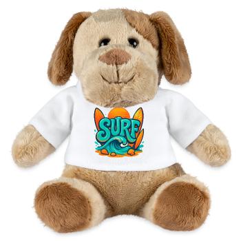 Art des mots Sunset Surf - Chien en peluche Helge MiniFeet® - blanc - Devant