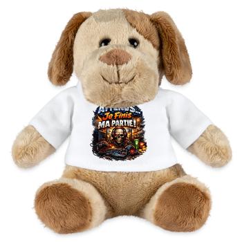 Attends… Je finis ma partie - Chien en peluche Helge MiniFeet® - blanc - Devant