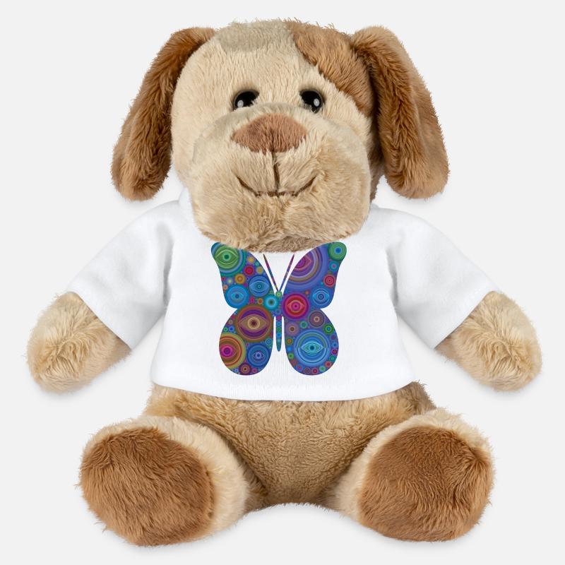 Papillon Œil Abstrait - Chien en peluche Helge MiniFeet® - blanc