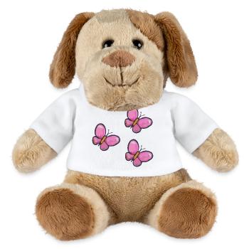 Motif PinkButterfly - Chien en peluche Helge MiniFeet® - blanc - Devant
