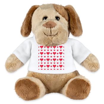 Motif de ballons en forme de cœur - Chien en peluche Helge MiniFeet® - blanc - Devant