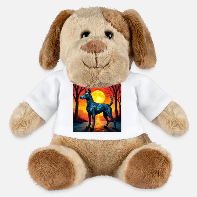 Moonlit Night Polygon Wolf - MiniFeet® Dog Helge - white