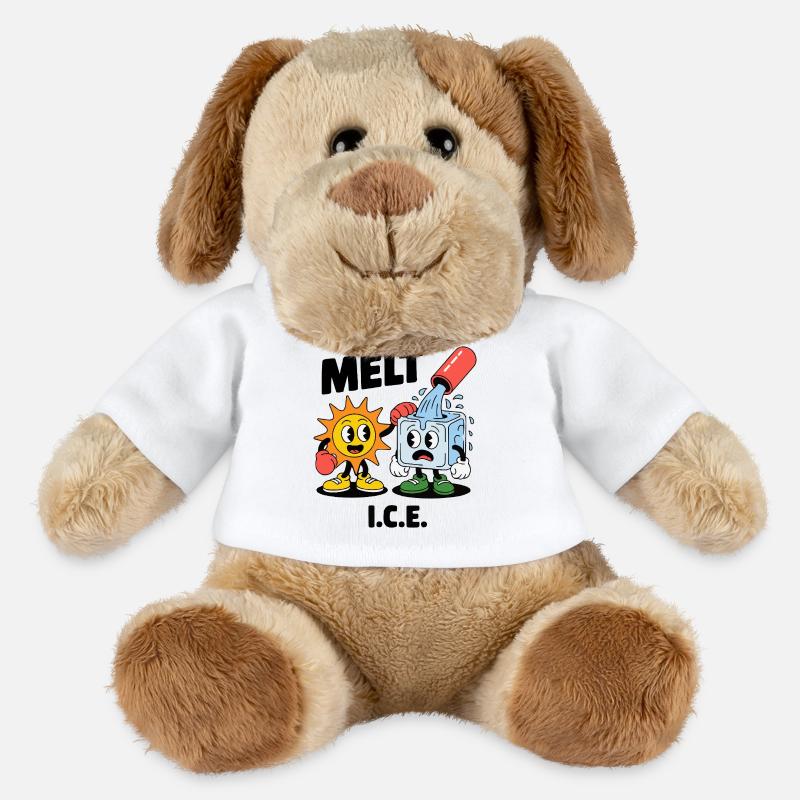 Melting Eis Klimawandel Cartoon - MiniFeet® Dog Helge - white