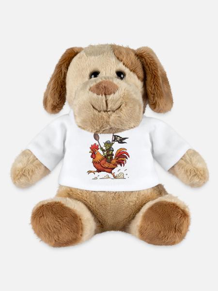 Goblin rider on a rooster - MiniFeet® Dog Helge - white