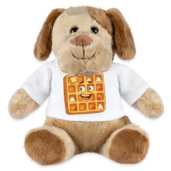 Happy Waffle Face Cartoon - MiniFeet® Dog Helge - white - Front