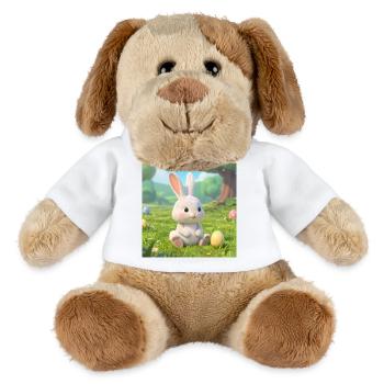 Osterhäschen in Frühlingswiese - MiniFeet® Hund Helge - Weiß - Vorne