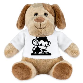 DJ monkey with headphones - MiniFeet® Dog Helge - white - Front