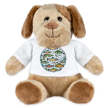 Fish Circle: Colorful underwater world - MiniFeet® Dog Helge - white - Front