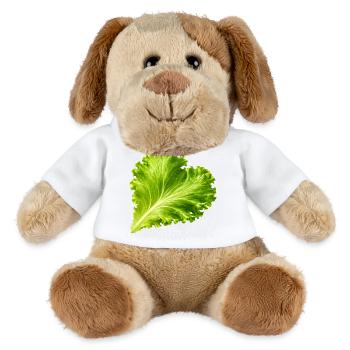 Illustration de feuille de laitue en forme de cœur - Chien en peluche Helge MiniFeet® - blanc - Devant