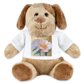 Goden Elegante Rosa Pfingstrose Blumen - MiniFeet® Hund Helge - Weiß - Vorne