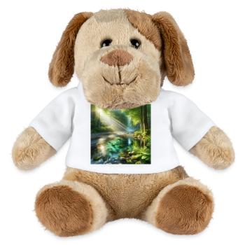 Sunshine in a forest stream - MiniFeet® Dog Helge - white - Front
