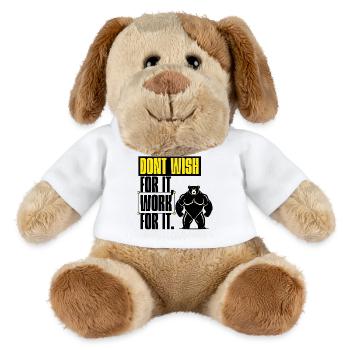 Don't Wish For It – Work For It Motivation - MiniFeet® Dog Helge - white - Front