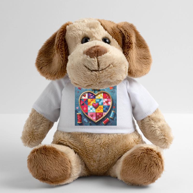 Art patchwork en cœur Chien en peluche Helge MiniFeet®