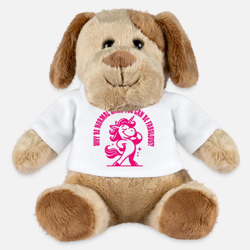 Why Normal when you can be Fabulous - Chien en peluche Helge MiniFeet® - blanc