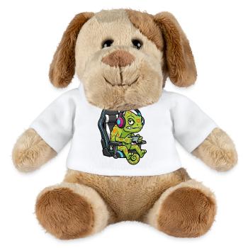 Caméléon Gamer Gaming Chair E-sport Mascotte - MiniFeet® Hund Helge - Weiß - Vorne