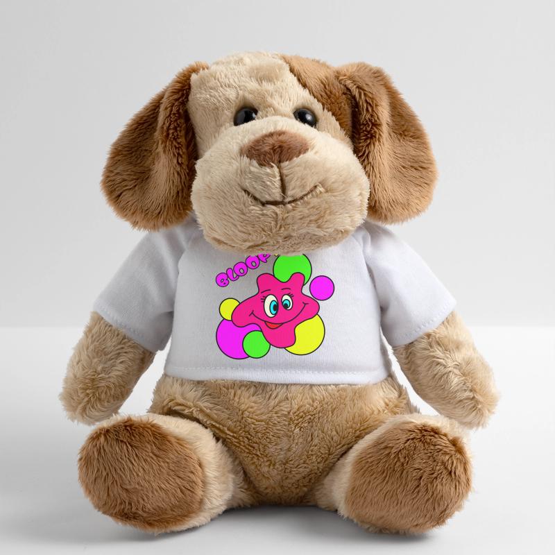 BLOOP! Lustiger Neon Pop-Art Klecks-Charakter MiniFeet® Hund Helge