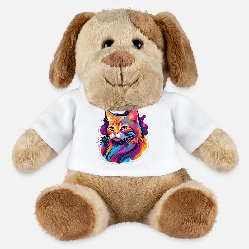 Chat Éclatant Arc en Ciel - Chien en peluche Helge MiniFeet® - blanc